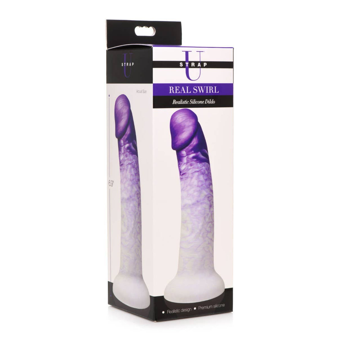 Prowler - Strap U Real Swirl Realistic Silicone Dildo - Purple