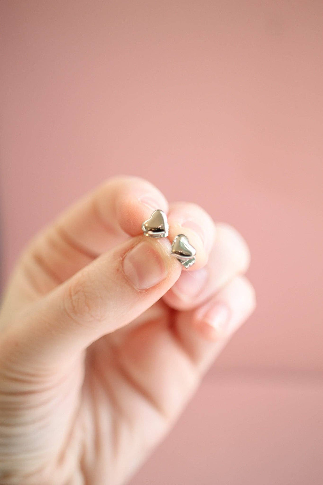 Tiny Heart Stud in Silver