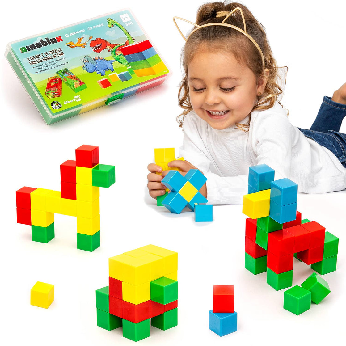 Magnetic Dinosaur Puzzle Blocks Kit