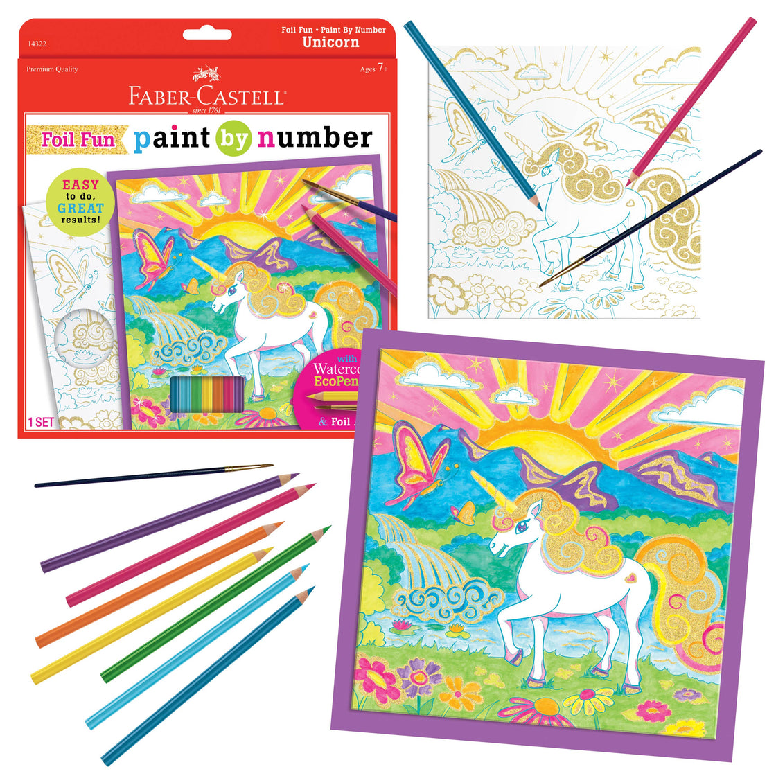 Paint by Number Unicorn Foil Fun Art Kit for Kids