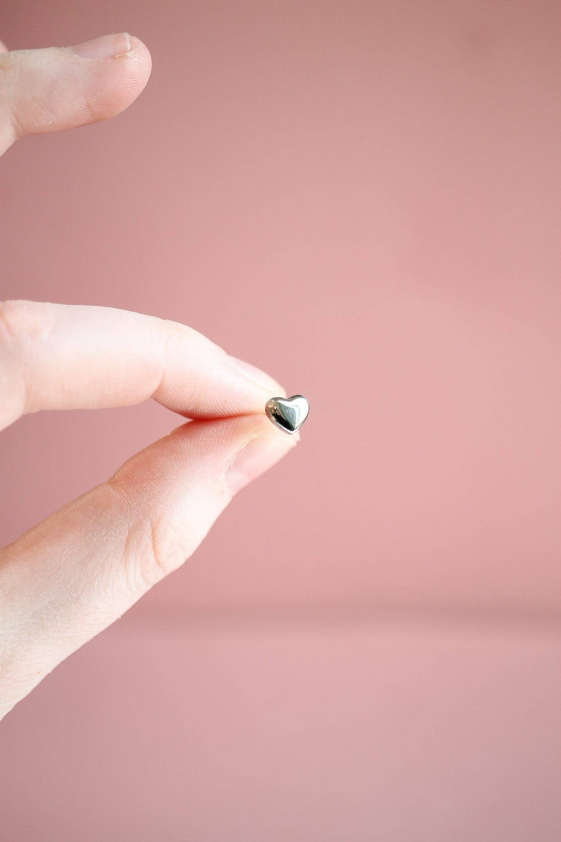 Tiny Heart Stud in Silver