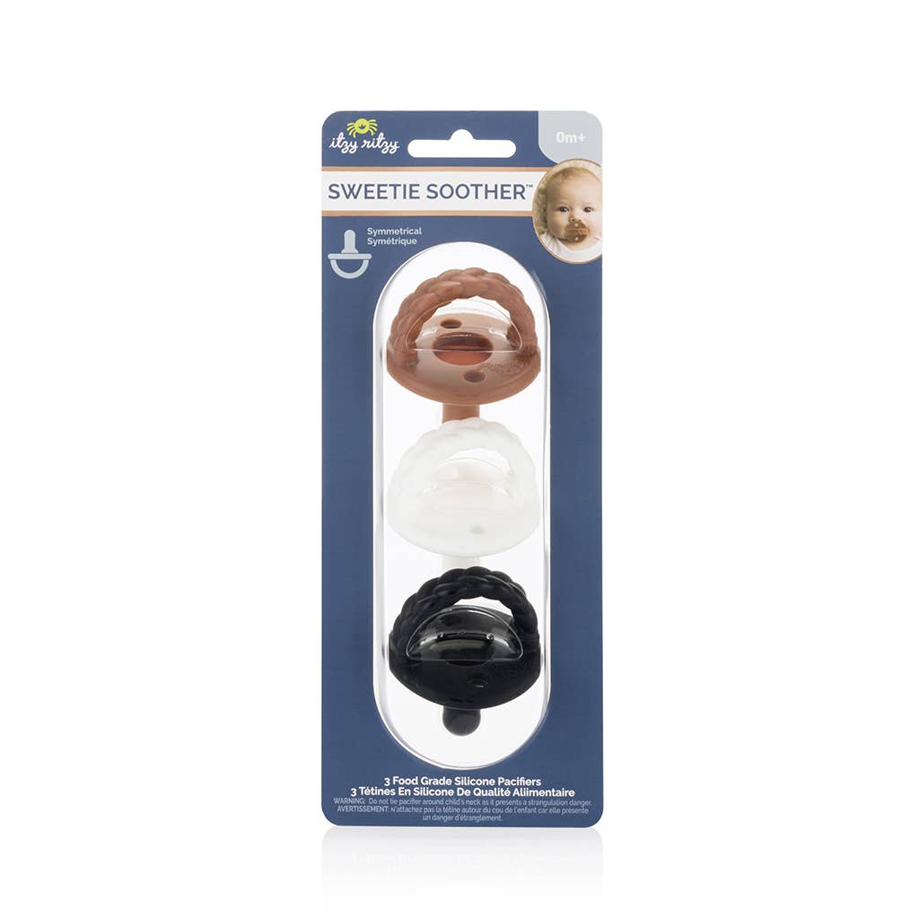 Sweetie Soother™ Silicone Pacifier Set of 3 Coffee & Cream: Coffee & Cream