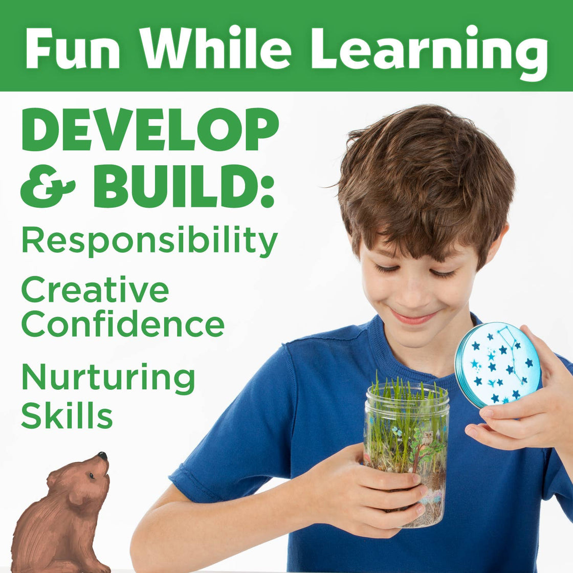 Grow N' Glow Terrarium DIY Craft Kit for Kids