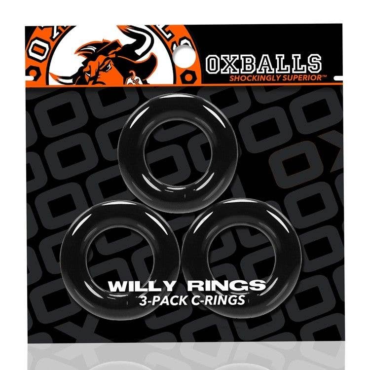 WILLY RINGS 3-pack cockrings   black