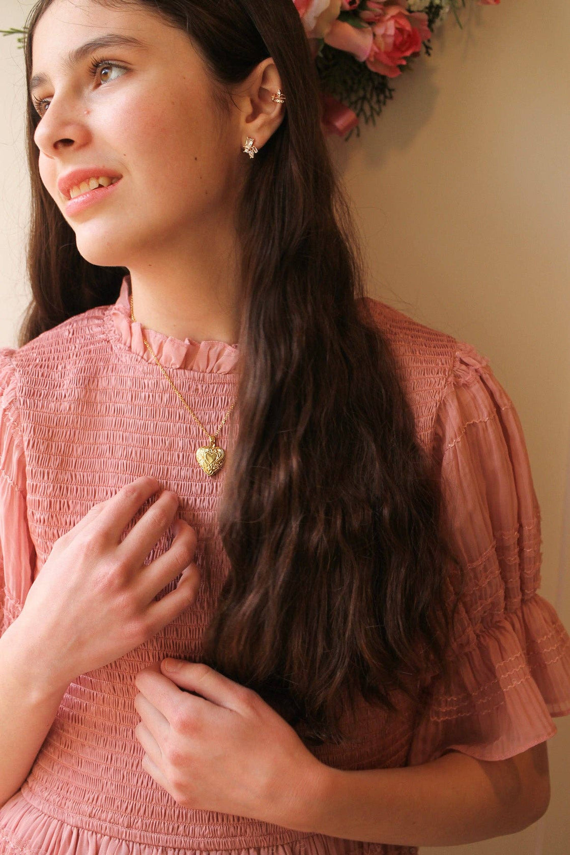 Mia Heart Locket in Gold