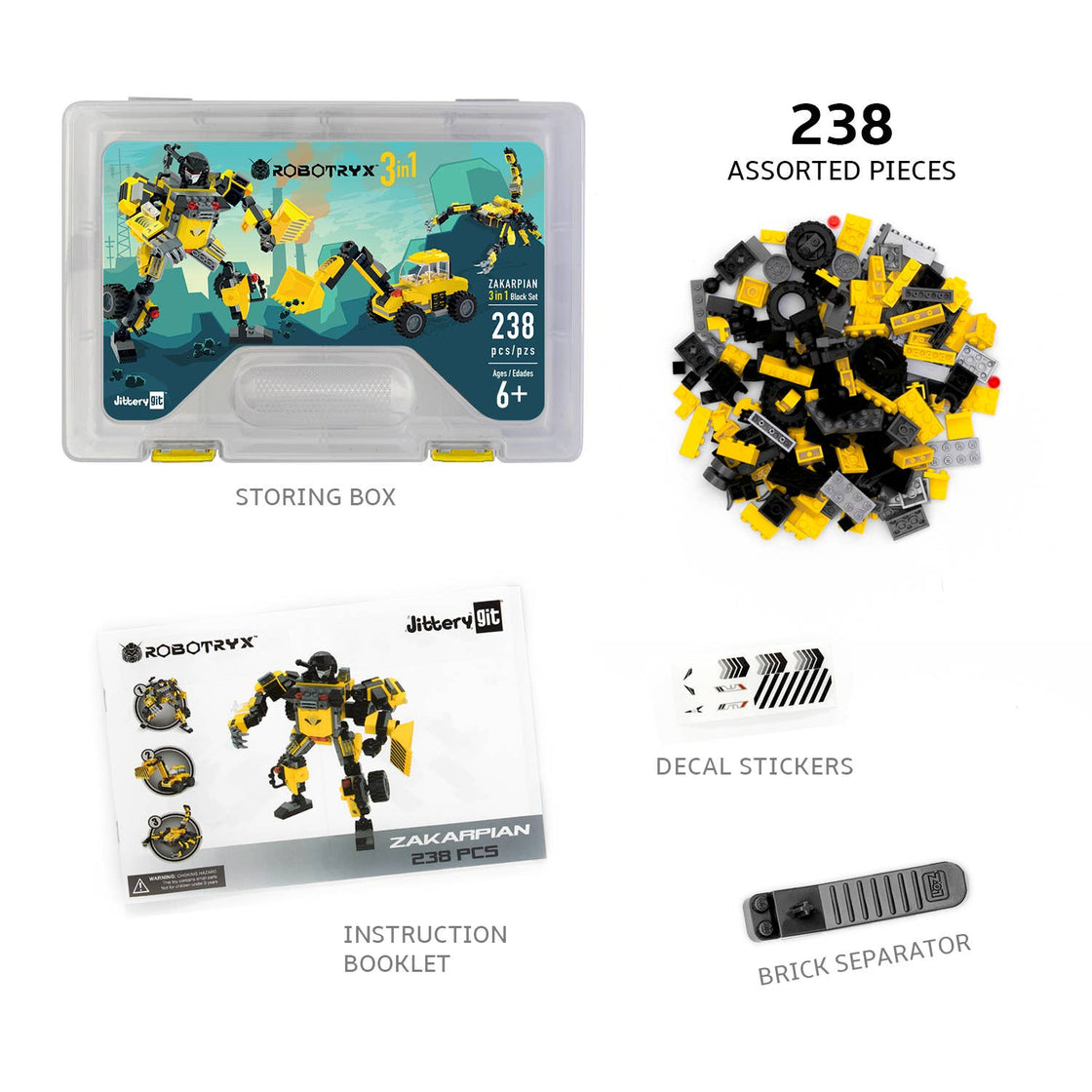 JitteryGit - Build Your Robot Kit (238 Pc) Robotryx Zakarpian