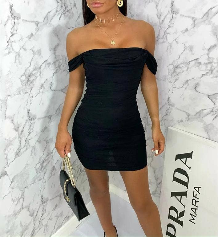 Mesh Wrap Hip Dress