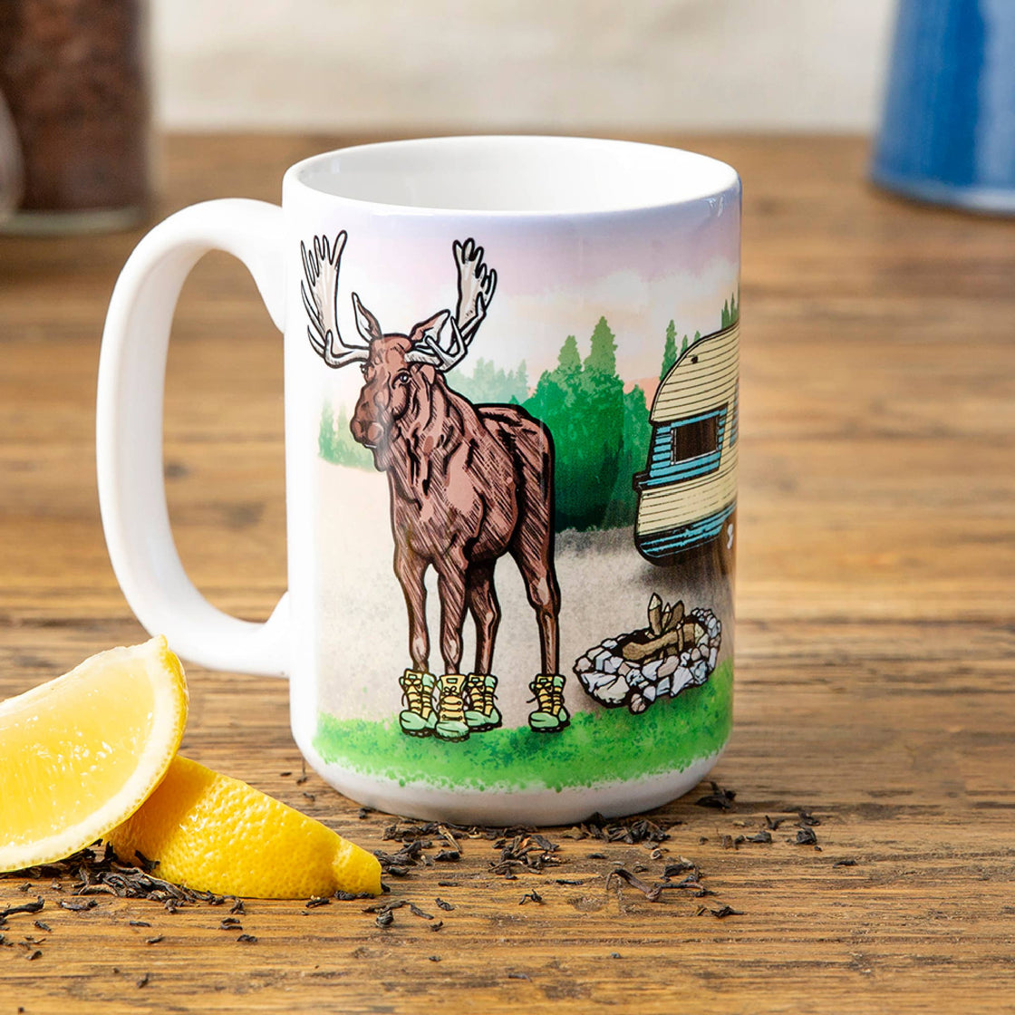 Moose Camping Coffee Mug