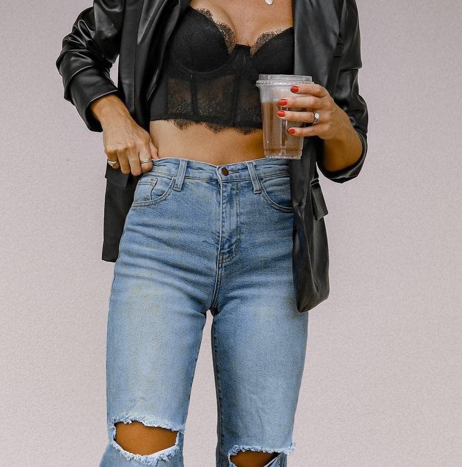 Ripped Wide-Leg Jeans