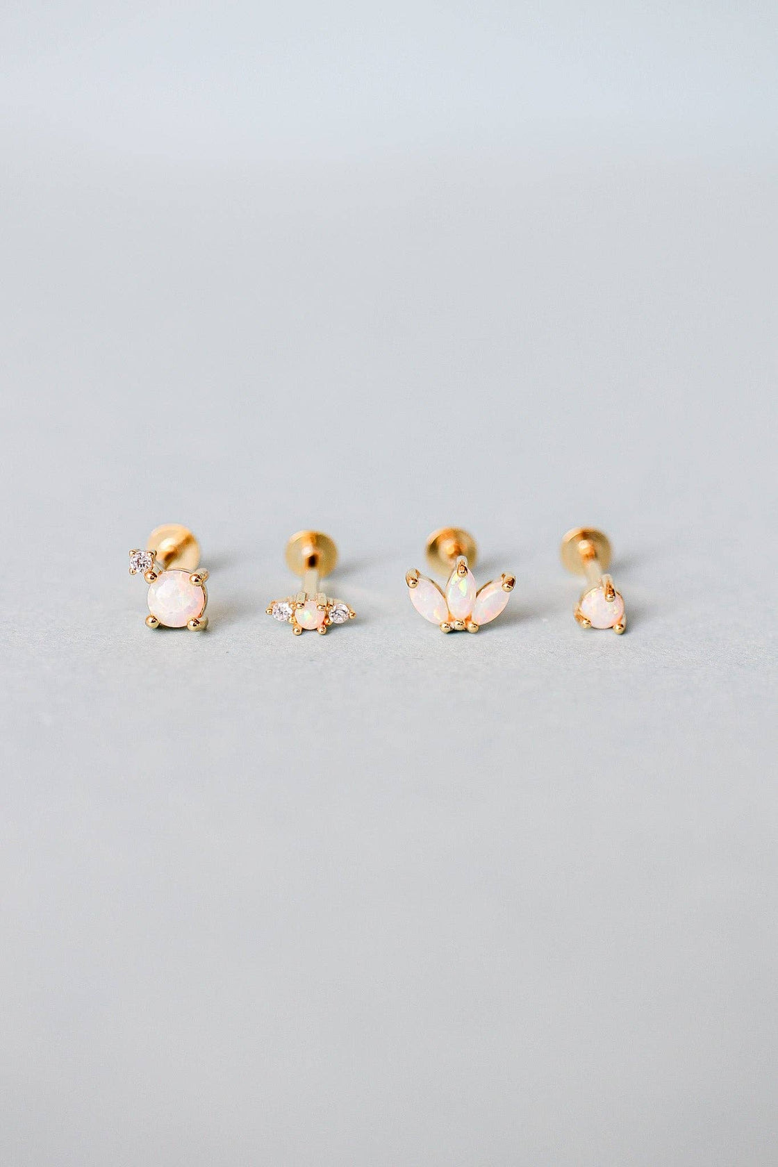 Callie Flat Back Stud in Gold: Single