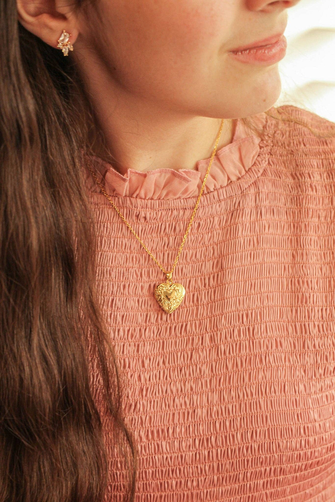 Mia Heart Locket in Gold