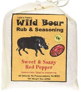 Julia's Pantry Wild Boar Sassy Red Pepper Rub, 8oz Cloth