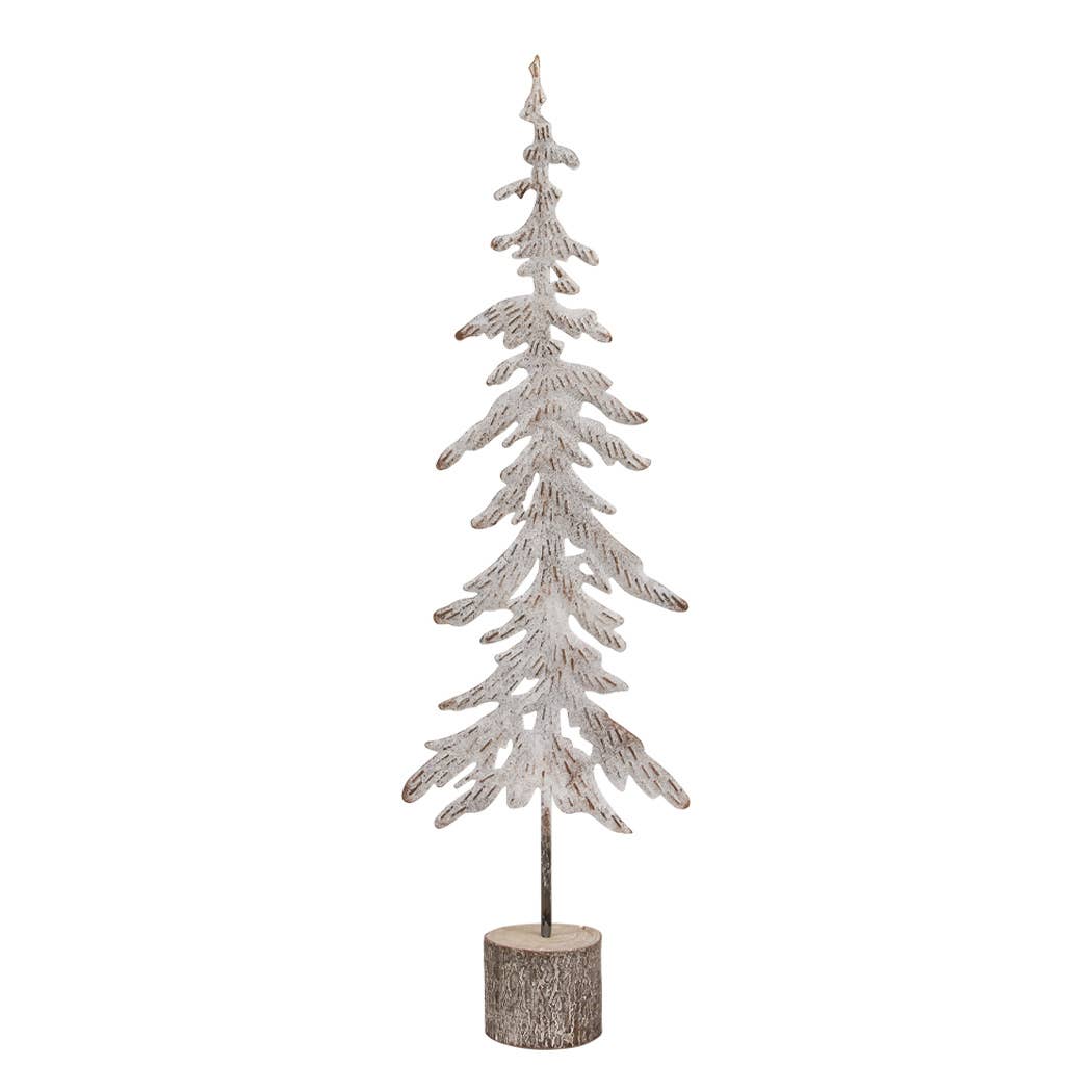 Medium White Washed Metal Christmas Tree