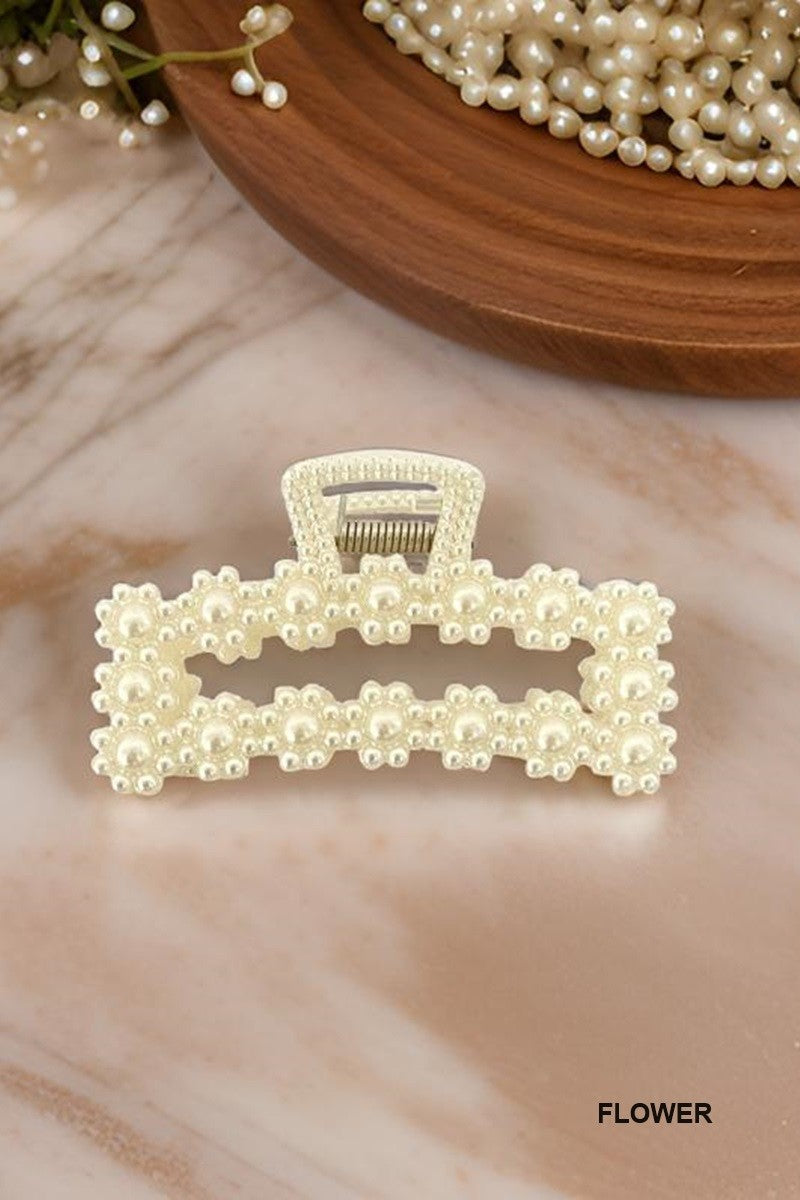 Large Faux Pearl Hair Clip