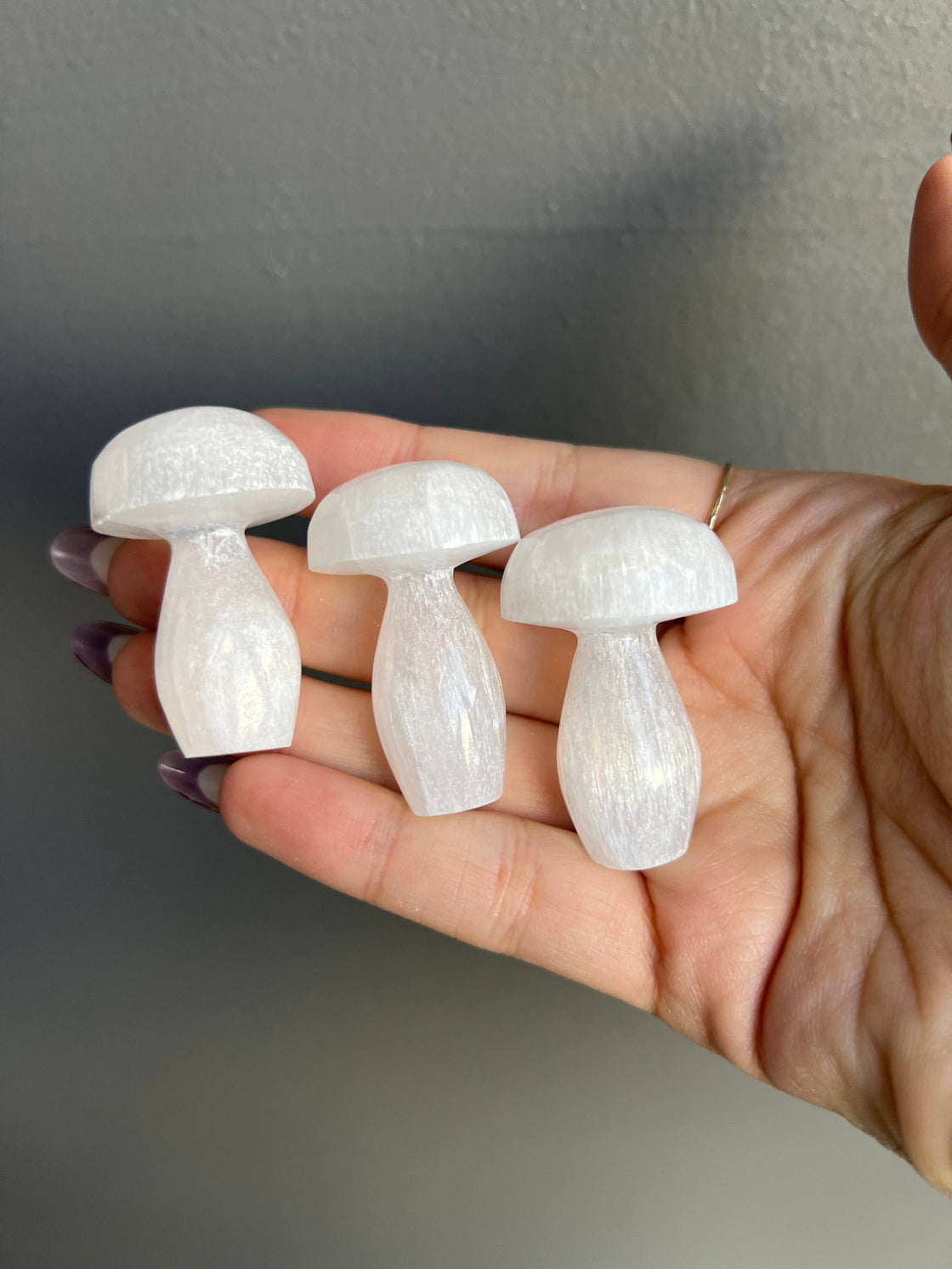 Mushroom Selenite Crystal Carving