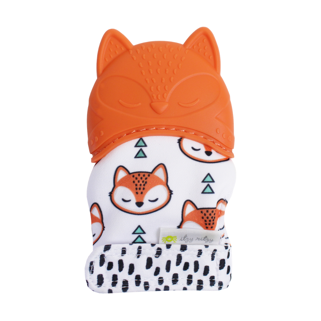 Itzy Mitt™ Silicone Teething Mitts: Fox