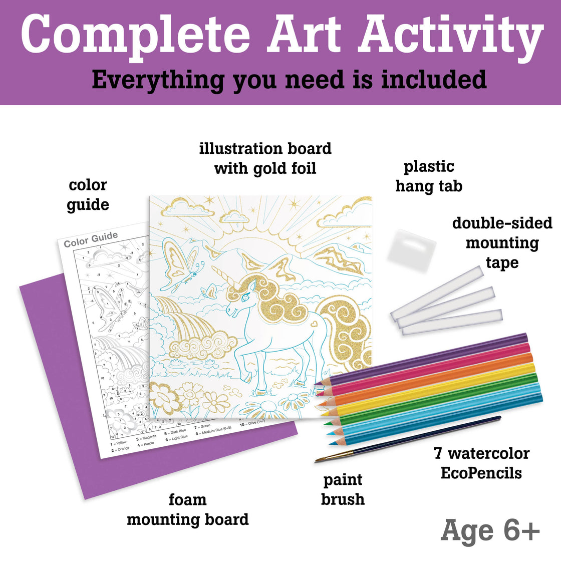 Paint by Number Unicorn Foil Fun Art Kit for Kids