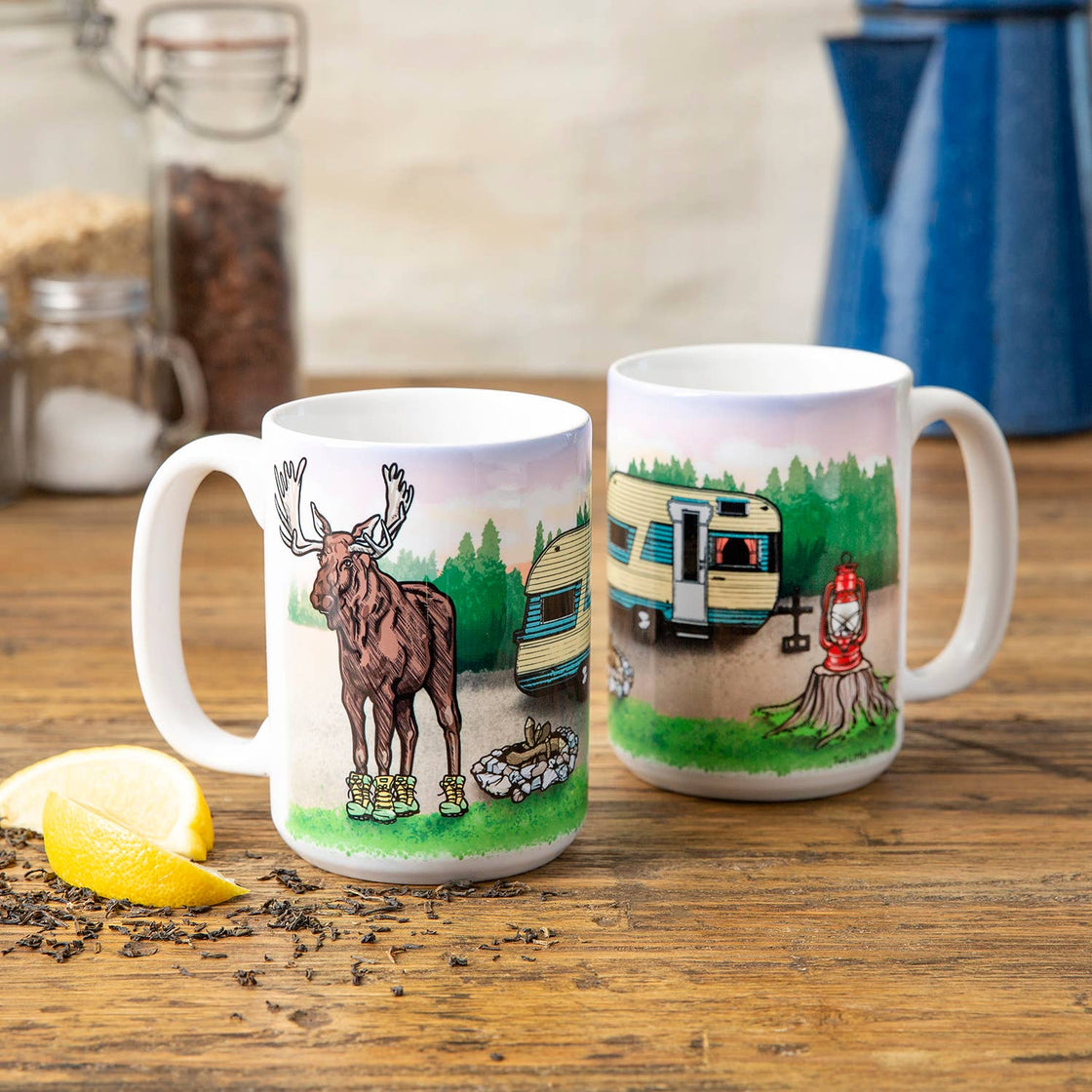 Moose Camping Coffee Mug