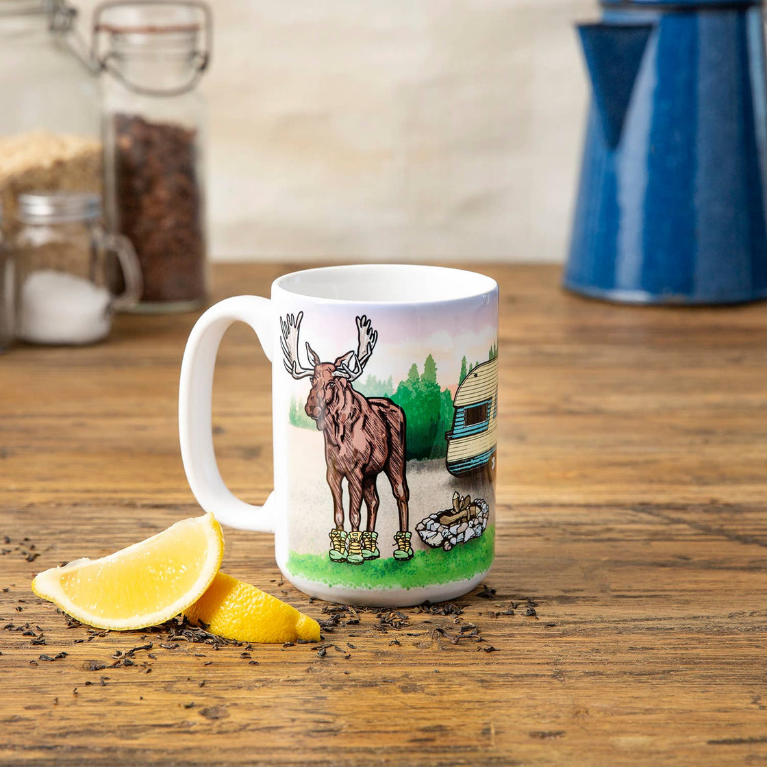 Moose Camping Coffee Mug