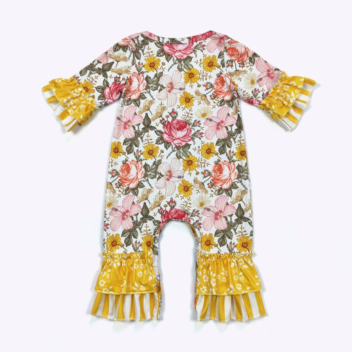 Rustic Floral Tier Baby Romper