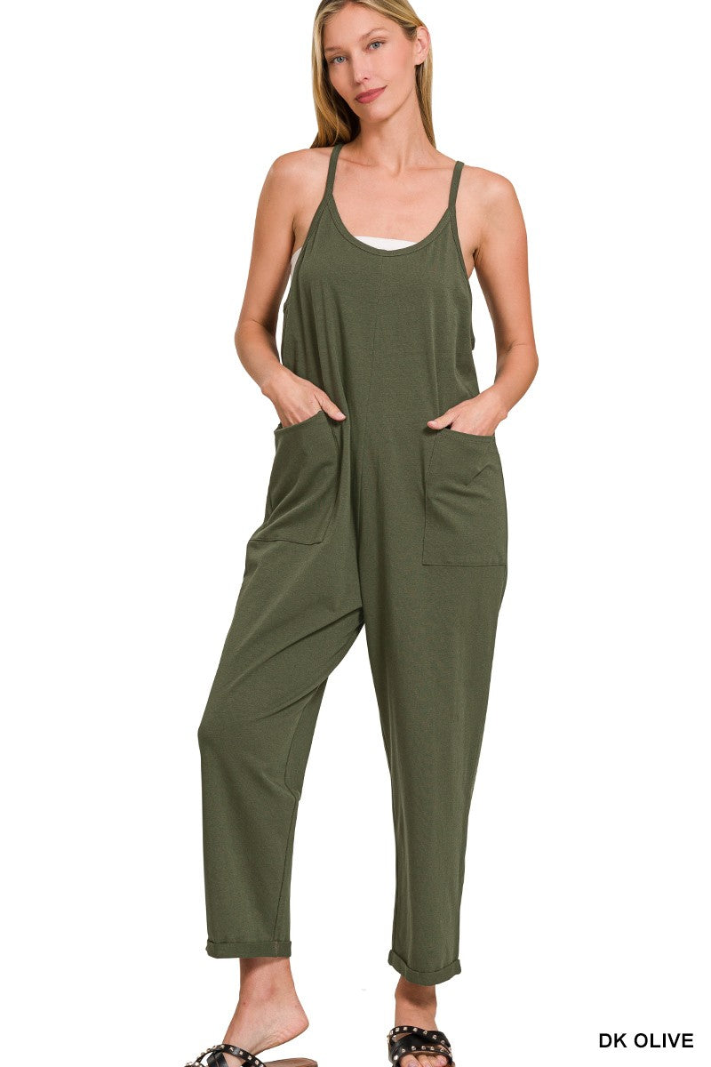 Spaghetti Strap Pocketed Jumpsuit