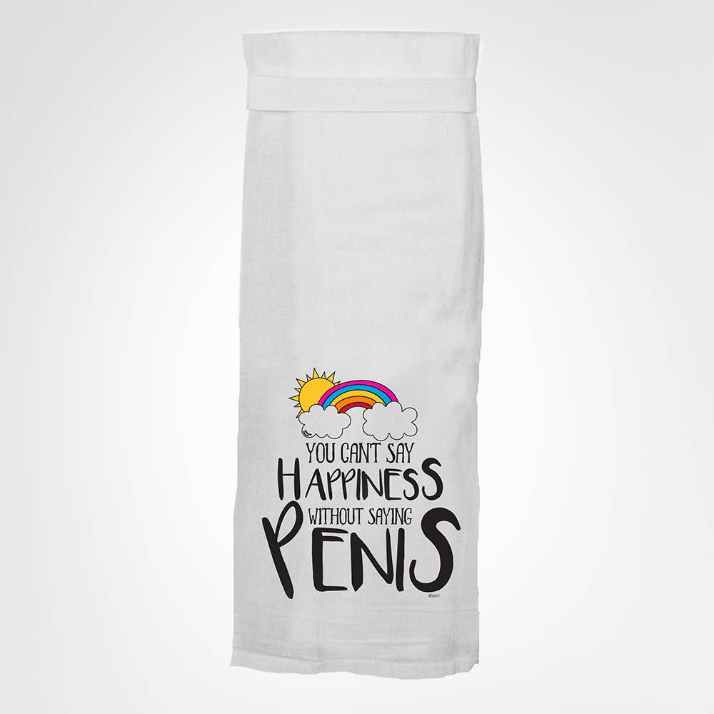 Twisted Wares - You Can't Say Happiness KITCHEN TOWEL