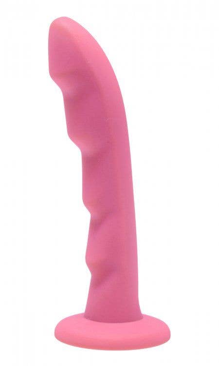 Ripples Silicone Textured Dildo - Pink