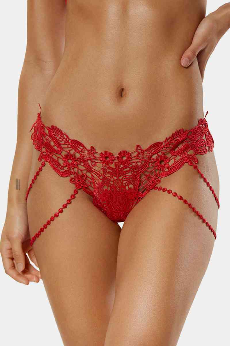 Lace Embroidery Bead String Underwear