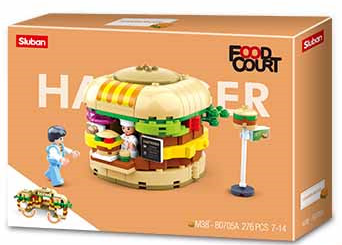 Texas Toy Distribution - Food Court Hamburger House Building Brick Kit (264 Pcs)