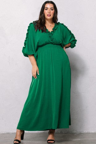 Plus Size Ruffled Topped Maxi Dress